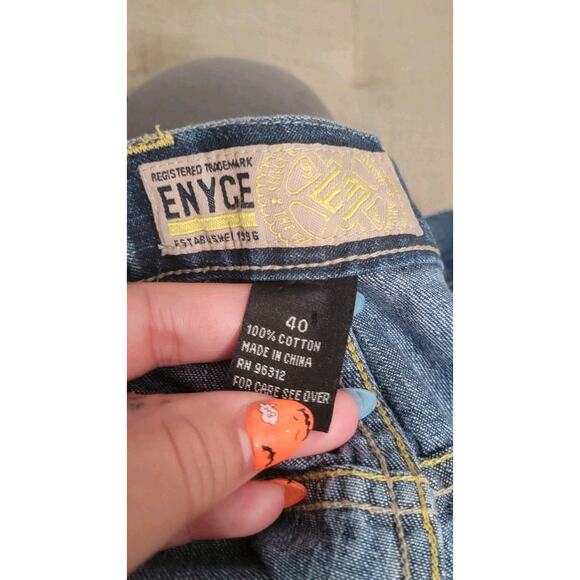 Enyce Jeans Men's 40x32 Baggy Wide Leg Y2K Hip Hop Streetwear Denim Blue Vintage - Picture 6 of 6